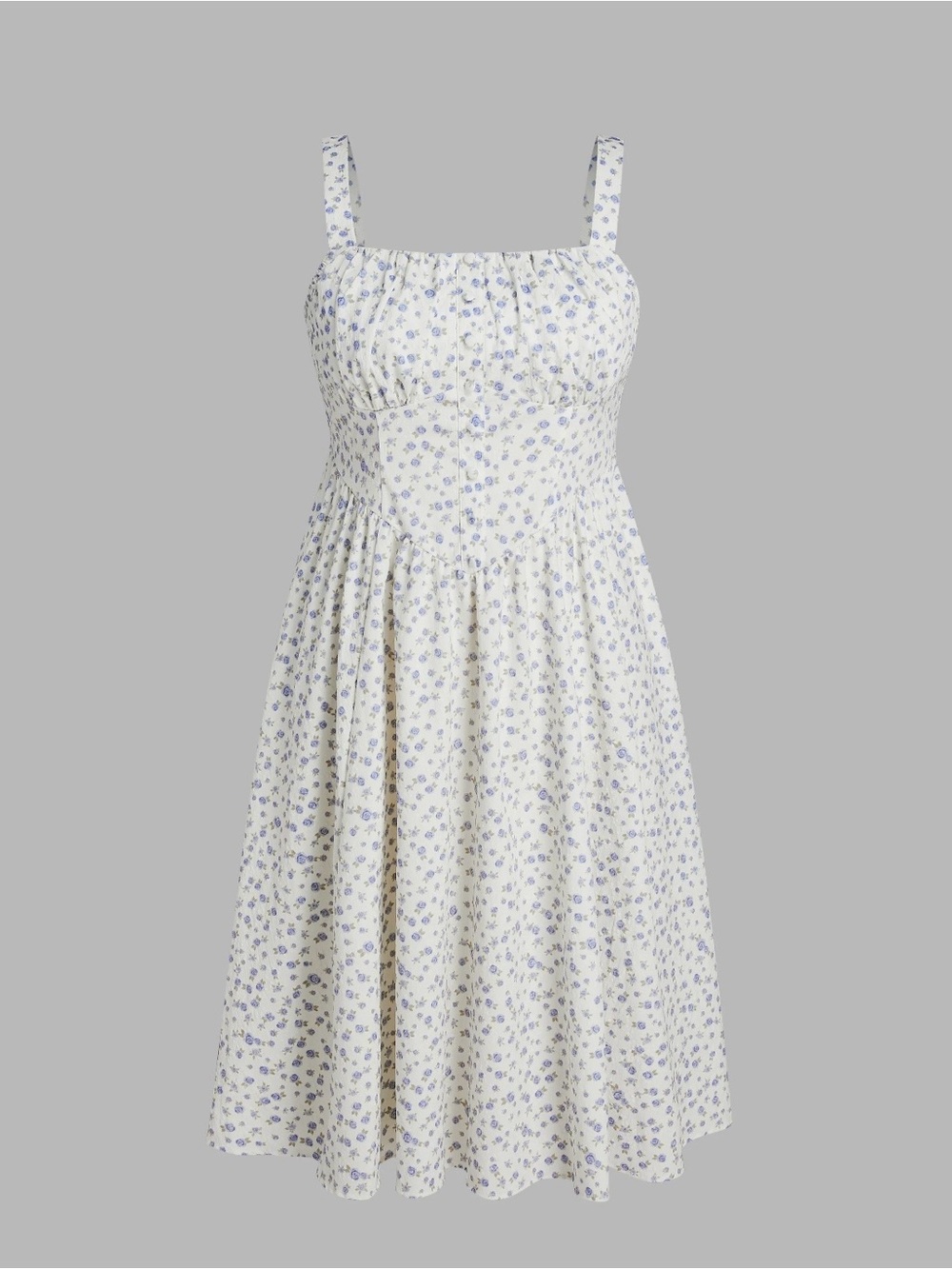 CIDER NWT SQUARE NECK FLORAL CORSET MIDI DRESS MEDIUM - Picture 5 of 10
